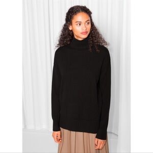 & OTHER STORIES Black Pullover Turtle Neck Sweater